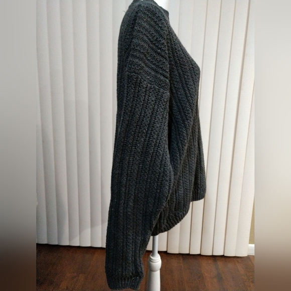 Basix Penn Wright & Manson Sweater Gray Pullover Cable Knit Size XL Chest 46" - Picture 3 of 6